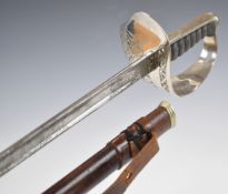 British 1897 pattern Infantry officer's sword by Wilkinson with number 37365 and GRI to guard,