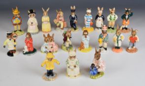Twenty Royal Doulton Bunnykins figures including Bedtime, Welsh Lady, Irishman, Scotsman etc.
