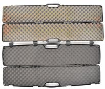 Two hard gun carry cases including Case Guard Plano, both with padded interiors, largest 127cm long.