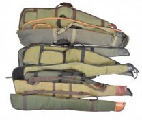 Nine green shotgun or rifle slips