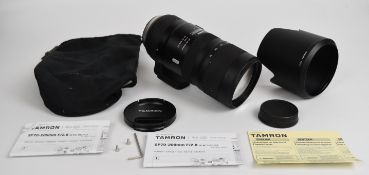 Tamron SP 70-200mm 1:2.8 di VC USD G2 lens, with hood, front and rear caps, instructions and bag, to