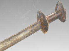 Russian Cossack short sword with wooden grip and 45cm curved blade together with a Luba sword with