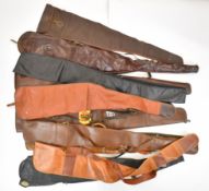Ten faux leather shotgun or rifle slips.