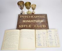 Pitchcombe Miniature Rifle Club archive of items dating from 1926-1964 comprising two ledgers, three
