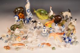 Large collection of Lomonosov / USSR figures including fish, mid century modern, bears, recumbent