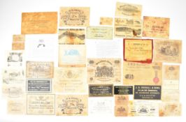 Thirty-nine shotgun, rifle, pistol and revolver trade or case labels including William Powell & Son,