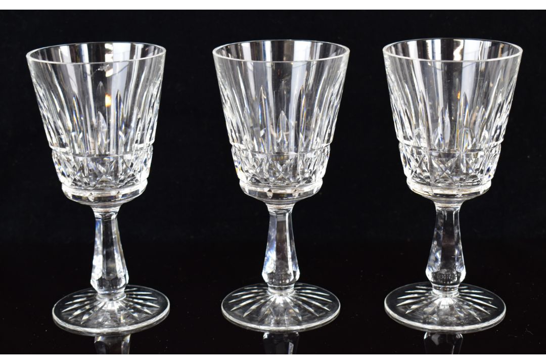 Waterford Crystal Kylemore cut glass decanter (32cm tall) and six wine glasses (17.5cm tall) - Image 3 of 8