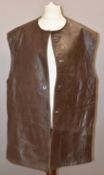 British Forces leather jerkin, missing label, but size appears large / X large