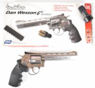 ASG Dan Wesson .177 CO2 6 inch revolver air pistol with textured grip, scope rail, signed barrel and