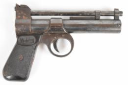Webley Junior .177 air pistol with named and chequered composite grips and adjustable sights, serial