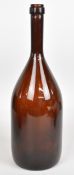 19thC large brown glass wine / champagne or possibly apothecary bottle with 'VMA' and beehive or