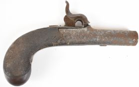 William Shipley Brown of Horncastle 50 bore percussion hammer action pocket pistol with named and