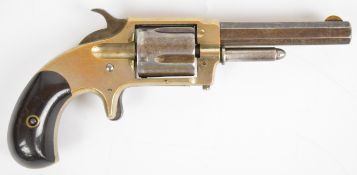Whitney .32 five shot single action rimfire revolver with sheath trigger, shaped wooden grips and
