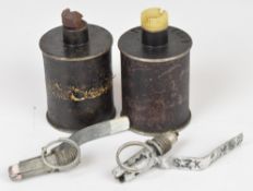 Two inert Russian RG42 hand grenades, with impressed text
