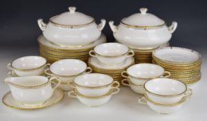 Royal Crown Derby twelve place dinner service including two twin handled casserole dishes (only 2