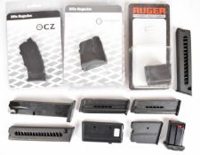 Twelve .17 and .22 rifle magazines including CZ, Sako and Ruger, some in original packaging.