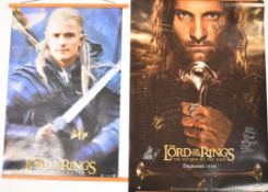 Three Lord of the Rings one sheet style film posters bearing multiple signatures, one accompanied by