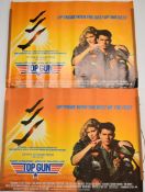 Two Top Gun (1986) British quad film posters, starring Tom Cruise and Kelly McGillis, directed by
