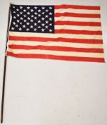 Stars and Stripes American flag on pole, H175cm and 90 x 137cm