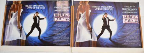 Two James Bond 007 The Living Daylights (1987) British quad film posters, starring Timothy Dalton