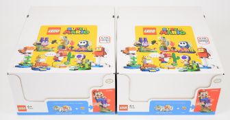 Two Lego Super Mario series 5 character pack boxes, each containing 16 sealed packs, 71410, 2022