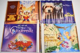 Twelve Walt Disney and similar British quad film posters to include Cinderella, Fantasia, The Lady