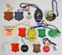 A collection of Irish horse racing passes including Limerick Racing Club, Mallow Race Club Lady's