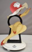 Large kitsch / surrealist / abstract table lamp, the keyhole shaped frame with applied pieces that