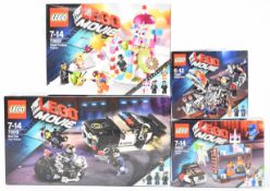 Four The Lego Movie sets comprising Cloud Cuckoo Palace 70803, Bad Cop Car Chase 70819, The