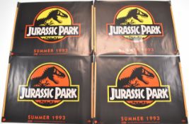 Four Jurassic Park (1993) British quad film posters, teaser, starring Sam Neil and Richard
