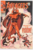 The Avengers #57 by Marvel Comics (1968), first appearance of Vision.
