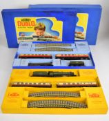 Two Hornby Dublo 00 gauge model railway passenger train sets comprising EDP12 'Duchess of