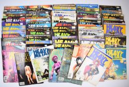 Seventy-seven issues of 'Heavy Metal' the adult illustrated fantasy magazine by HM Communication