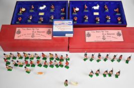 Six Britains and Langley painted metal toy soldier boxed sets, all relating to the Royal Welsh