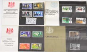 Four early GB presentation packs including Shakespeare, Churchill, Geographical and Botanical