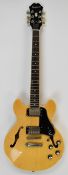 Epiphone ES-339 hollow body electric guitar with humbucker pickups, maple body, rosewood fretboard