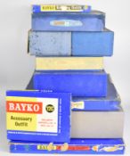 Ten Bayko building and converting sets comprising number 1, 2, 2x, 2x, 3, 3x, 4, 12, 12c and 15,