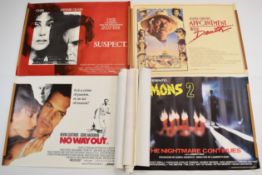 Twelve 1980s British quad film posters comprising Angel Heart, The Secret of My Success, La Bamba,