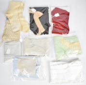 Vintage 19thC and slightly later stockings with clocks named 'Peerless', probably unworn, and a hand