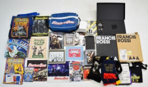 Status Quo ephemera to include fan club material, tour programmes, sports bag, concert set lists,