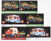 Six Lego Icons and similar website exclusive sets comprising three Vintage Taxi 40532, two Retro