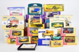 Twenty-nine vintage and modern Corgi and Matchbox diecast model cars and similar to include Alfa-