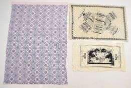 Sir Bernard Ashley printed hemmed cotton panel with Bernard Ashley design and 'made in Wales' to
