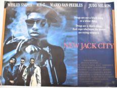 New Jack City (1991) British quad film poster, starring Wesley Snipes, Ice-T and Chris Rock,