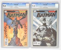 Two Batman issue #687 comics by DC comprising standard and variant covers, both CGC graded 9.8