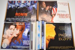 Thirty 1990s British quad film posters to include Ronin, The General's Daughter, Kes (re-release),