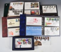 Four Kestrel GB first day cover albums plus an empty album, millennium covers collection and other