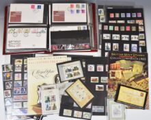 GB collection of mint stamps, four early year packs and an album of first day covers