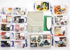 Sixteen vintage and modern Lego sets comprising numbers  6899, 7656, 6357, 6381, 6334, 8040, 6480,