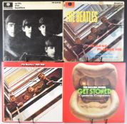 Four Beatles LPs and five Rolling Stones LPs comprising Please Please Me, With The Beatles, 1962-